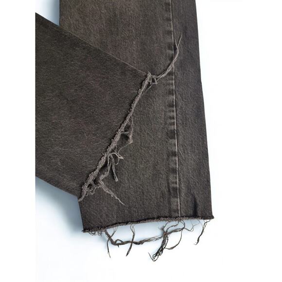 Zara Charcoal Wash Slim Fit Tapered Leg Jeans Distressed Size 2 - Picture 4 of 4